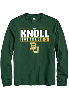 Ava Knoll  Baylor Bears Green Rally NIL Stacked Box Long Sleeve T Shirt