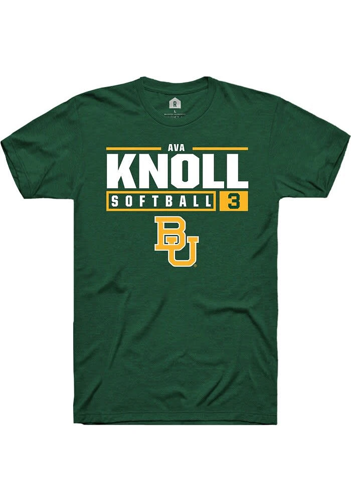 Ava Knoll Baylor Bears Green Rally NIL Stacked Box Short Sleeve T Shirt