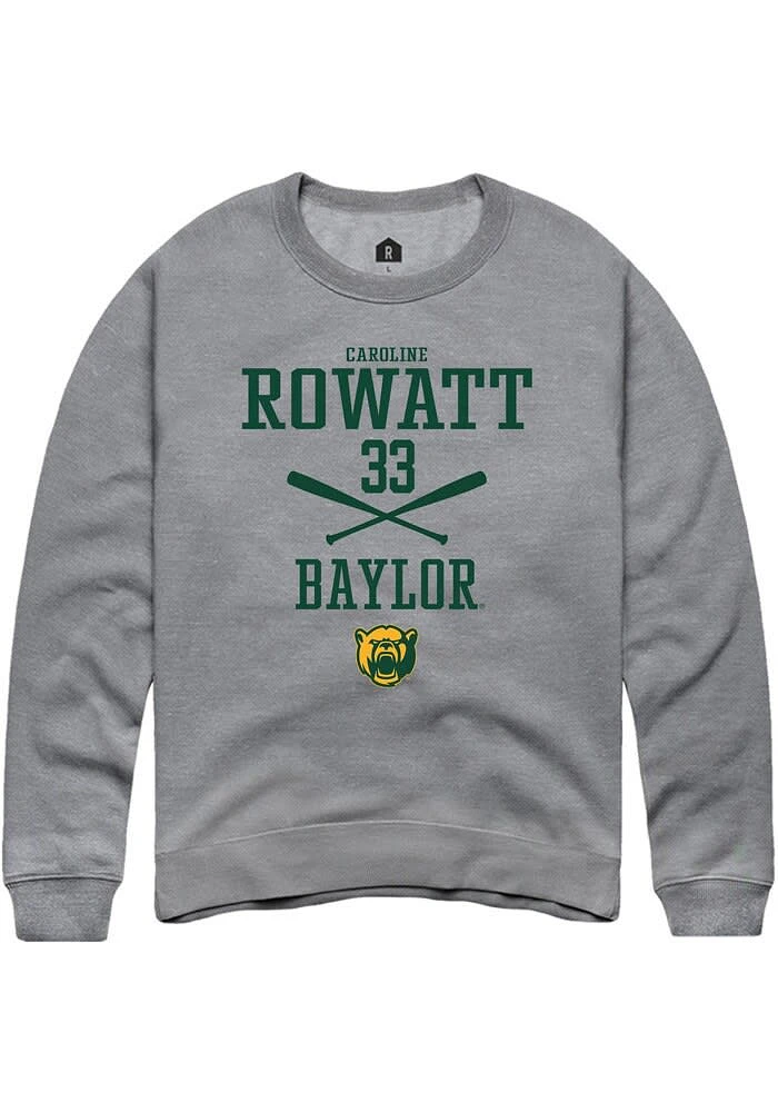 Caroline Rowatt Rally Baylor Bears Mens Graphite NIL Sport Icon Long Sleeve Crew Sweatshirt