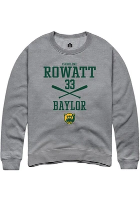 Caroline Rowatt  Rally Baylor Bears Mens Graphite NIL Sport Icon Long Sleeve Crew Sweatshirt