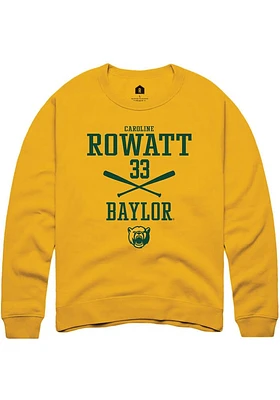 Caroline Rowatt  Rally Baylor Bears Mens Gold NIL Sport Icon Long Sleeve Crew Sweatshirt