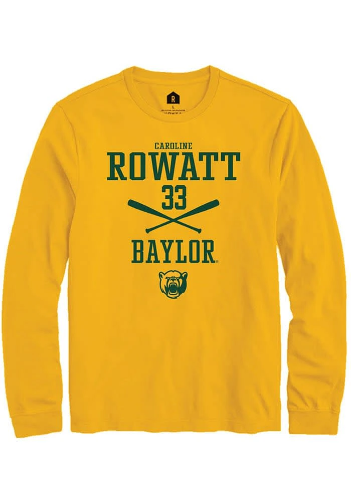 Caroline Rowatt Baylor Bears Gold Rally NIL Sport Icon Long Sleeve T Shirt