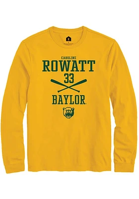 Caroline Rowatt  Baylor Bears Gold Rally NIL Sport Icon Long Sleeve T Shirt