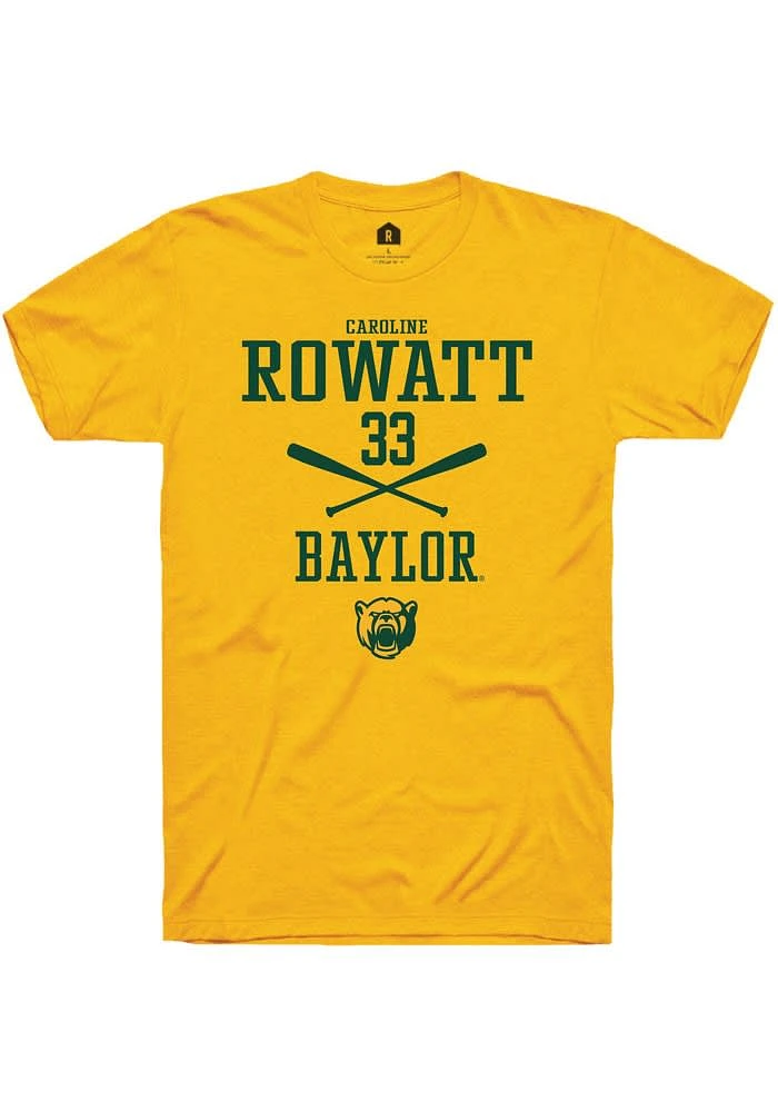 Caroline Rowatt Baylor Bears Gold Rally NIL Sport Icon Short Sleeve T Shirt