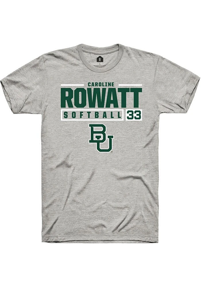 Caroline Rowatt Baylor Bears Ash Rally NIL Stacked Box Short Sleeve T Shirt