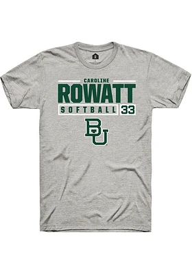 Caroline Rowatt  Baylor Bears Ash Rally NIL Stacked Box Short Sleeve T Shirt
