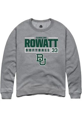 Caroline Rowatt  Rally Baylor Bears Mens Graphite NIL Stacked Box Long Sleeve Crew Sweatshirt