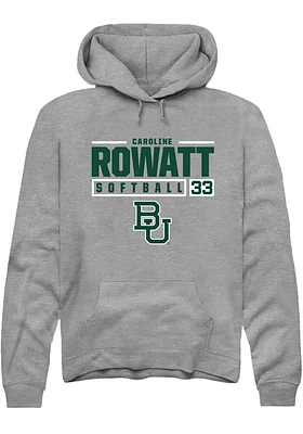 Caroline Rowatt  Rally Baylor Bears Mens Graphite NIL Stacked Box Long Sleeve Hoodie