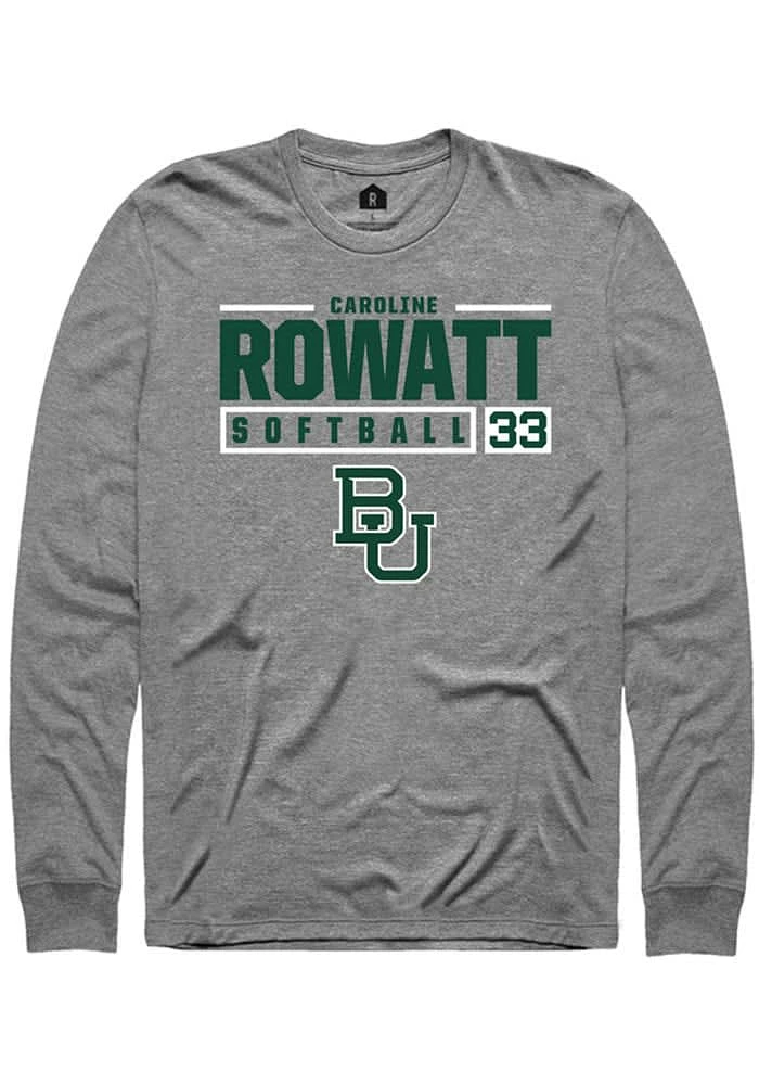 Caroline Rowatt Baylor Bears Graphite Rally NIL Stacked Box Long Sleeve T Shirt