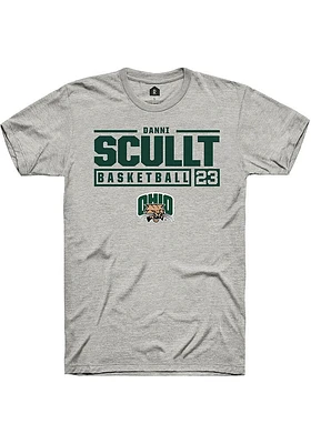 Danni Scullt  Ohio Bobcats Ash Rally NIL Stacked Box Short Sleeve T Shirt