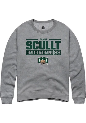 Danni Scullt  Rally Ohio Bobcats Mens Graphite NIL Stacked Box Long Sleeve Crew Sweatshirt