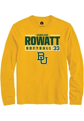 Caroline Rowatt  Baylor Bears Gold Rally NIL Stacked Box Long Sleeve T Shirt