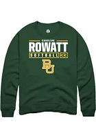 Caroline Rowatt  Rally Baylor Bears Mens Green NIL Stacked Box Long Sleeve Crew Sweatshirt