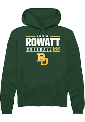 Caroline Rowatt  Rally Baylor Bears Mens Green NIL Stacked Box Long Sleeve Hoodie
