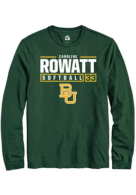 Caroline Rowatt  Baylor Bears Green Rally NIL Stacked Box Long Sleeve T Shirt