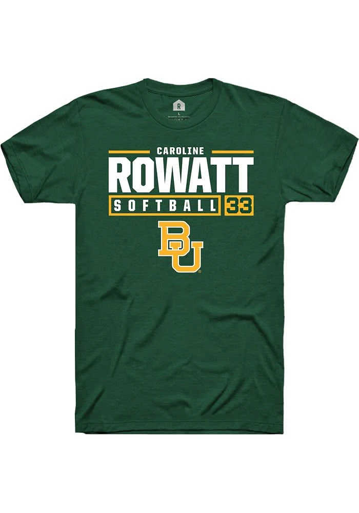 Caroline Rowatt  Baylor Bears Green Rally NIL Stacked Box Short Sleeve T Shirt