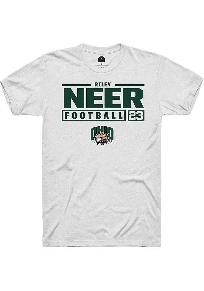 Riley Neer Ohio Bobcats Rally NIL Stacked Box Short Sleeve T Shirt