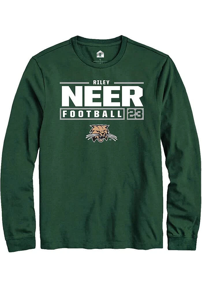 Riley Neer Ohio Bobcats Rally NIL Stacked Box Long Sleeve T Shirt