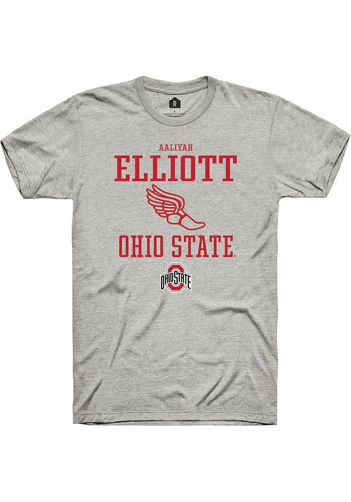 Aaliyah Elliott Ohio State Buckeyes Ash Rally NIL Sport Icon Short Sleeve T Shirt