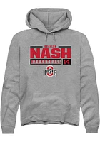 Braylen Nash  Rally Ohio State Buckeyes Mens Graphite NIL Stacked Box Long Sleeve Hoodie