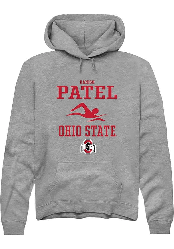 Hamish Patel Rally Ohio State Buckeyes Mens Graphite NIL Sport Icon Long Sleeve Hoodie