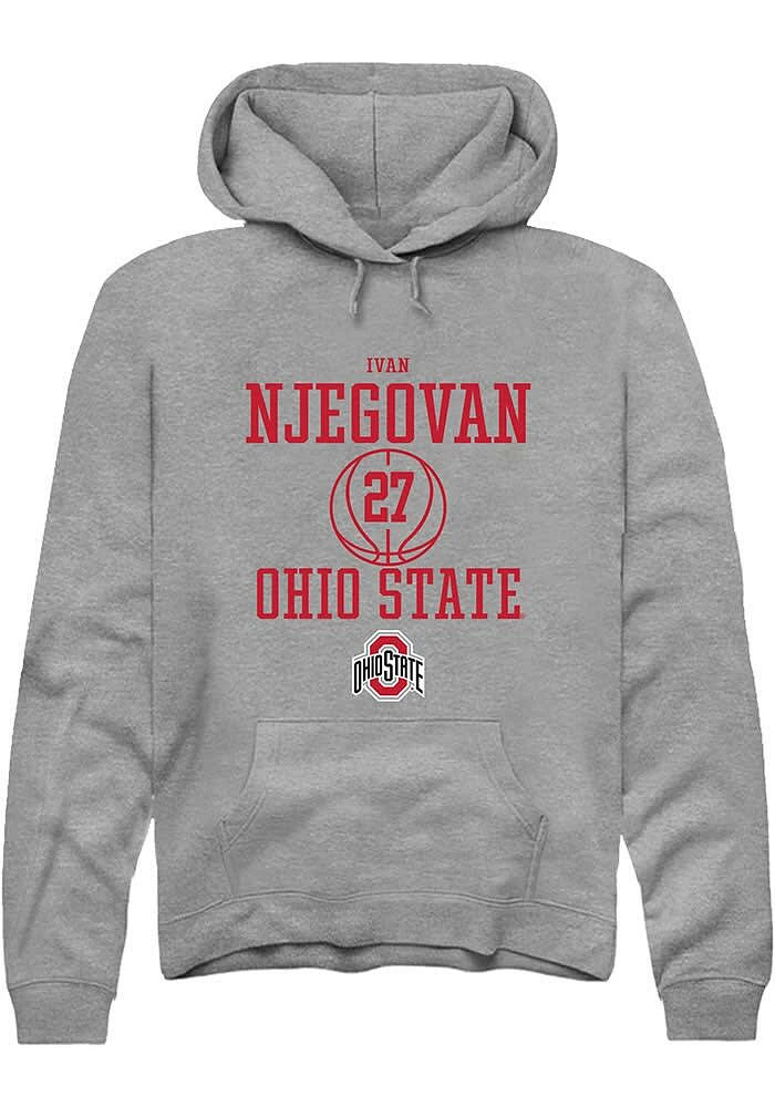 Ivan Njegovan Rally Ohio State Buckeyes Mens Graphite NIL Sport Icon Long Sleeve Hoodie