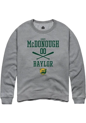 Emry McDonough  Rally Baylor Bears Mens Graphite NIL Sport Icon Long Sleeve Crew Sweatshirt