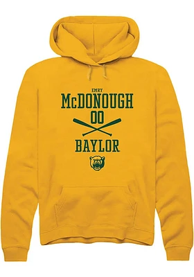 Emry McDonough  Rally Baylor Bears Mens Gold NIL Sport Icon Long Sleeve Hoodie