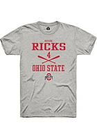 Kailea Ricks  Ohio State Buckeyes Ash Rally NIL Sport Icon Short Sleeve T Shirt