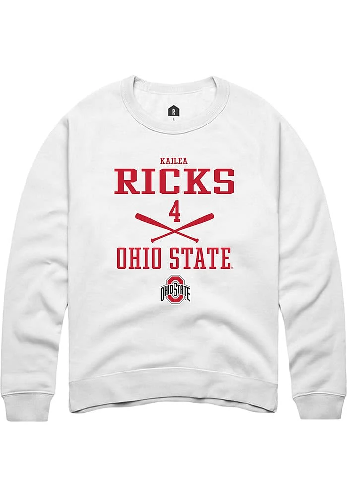Kailea Ricks Rally Ohio State Buckeyes Mens NIL Sport Icon Long Sleeve Crew Sweatshirt