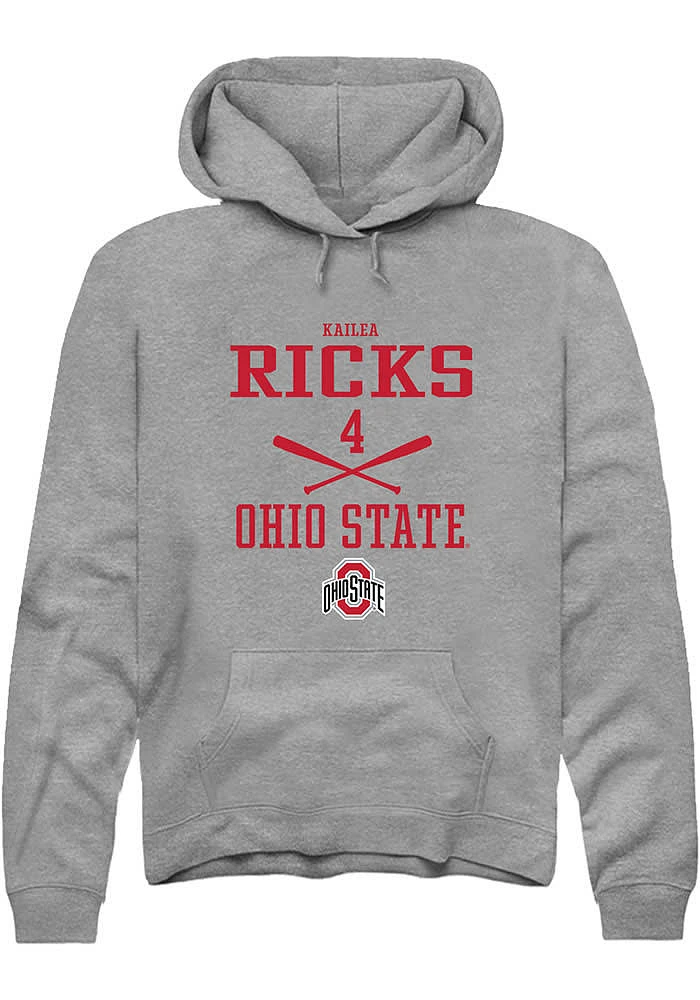 Kailea Ricks Rally Ohio State Buckeyes Mens Graphite NIL Sport Icon Long Sleeve Hoodie