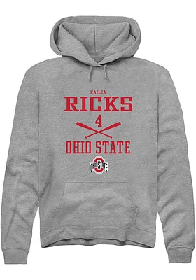 Kailea Ricks  Rally Ohio State Buckeyes Mens Graphite NIL Sport Icon Long Sleeve Hoodie
