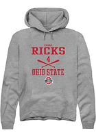Kailea Ricks  Rally Ohio State Buckeyes Mens Graphite NIL Sport Icon Long Sleeve Hoodie