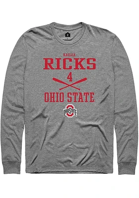 Kailea Ricks  Ohio State Buckeyes Graphite Rally NIL Sport Icon Long Sleeve T Shirt
