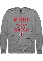 Kailea Ricks  Ohio State Buckeyes Graphite Rally NIL Sport Icon Long Sleeve T Shirt