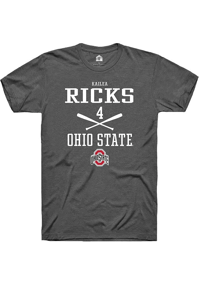 Kailea Ricks Ohio State Buckeyes Dark Grey Rally NIL Sport Icon Short Sleeve T Shirt