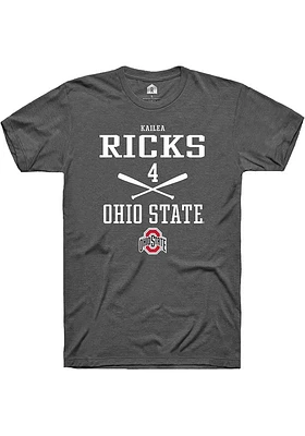 Kailea Ricks  Ohio State Buckeyes Dark Grey Rally NIL Sport Icon Short Sleeve T Shirt