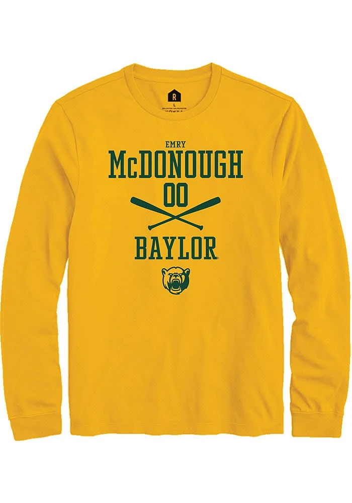 Emry McDonough Baylor Bears Gold Rally NIL Sport Icon Long Sleeve T Shirt