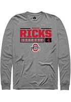 Kailea Ricks  Ohio State Buckeyes Graphite Rally NIL Stacked Box Long Sleeve T Shirt