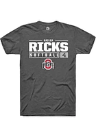 Kailea Ricks  Ohio State Buckeyes Dark Grey Rally NIL Stacked Box Short Sleeve T Shirt