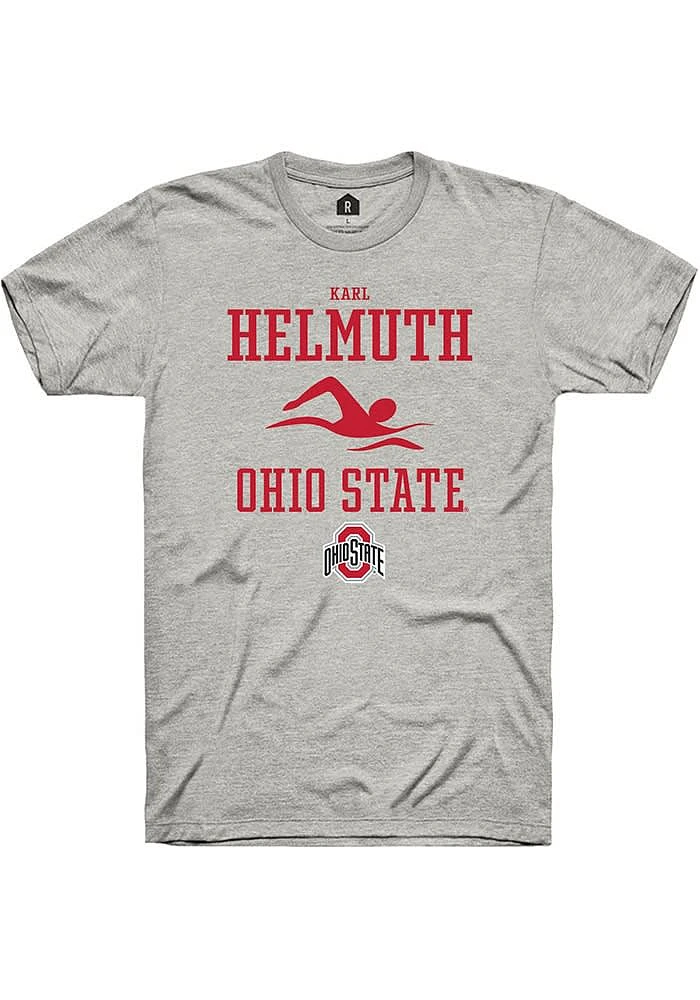 Karl Helmuth  Ohio State Buckeyes Ash Rally NIL Sport Icon Short Sleeve T Shirt