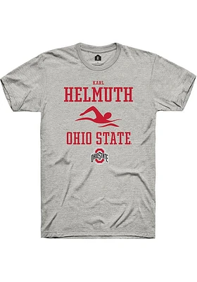 Karl Helmuth  Ohio State Buckeyes Ash Rally NIL Sport Icon Short Sleeve T Shirt