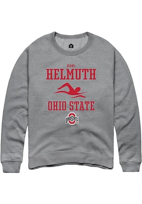 Karl Helmuth  Rally Ohio State Buckeyes Mens Graphite NIL Sport Icon Long Sleeve Crew Sweatshirt