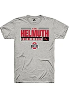 Karl Helmuth  Ohio State Buckeyes Ash Rally NIL Stacked Box Short Sleeve T Shirt
