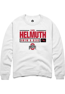 Karl Helmuth Rally Ohio State Buckeyes Mens NIL Stacked Box Long Sleeve Crew Sweatshirt