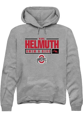 Karl Helmuth  Rally Ohio State Buckeyes Mens Graphite NIL Stacked Box Long Sleeve Hoodie