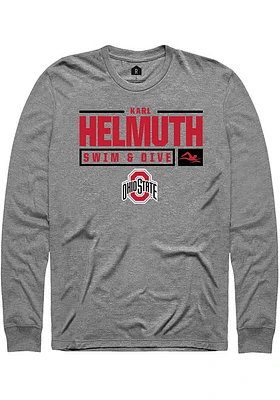 Karl Helmuth  Ohio State Buckeyes Graphite Rally NIL Stacked Box Long Sleeve T Shirt