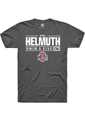 Karl Helmuth  Ohio State Buckeyes Dark Grey Rally NIL Stacked Box Short Sleeve T Shirt
