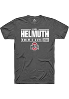 Karl Helmuth  Ohio State Buckeyes Dark Grey Rally NIL Stacked Box Short Sleeve T Shirt