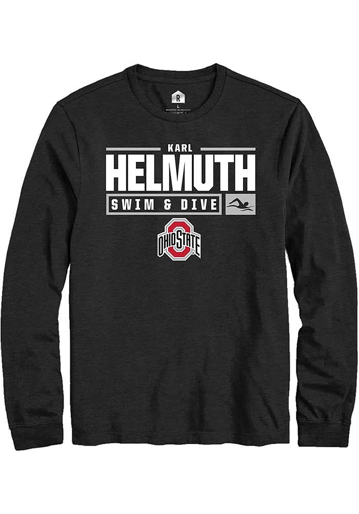 Karl Helmuth Ohio State Buckeyes Rally NIL Stacked Box Long Sleeve T Shirt